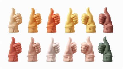 Poster - 3d illustration of thumbs up and down gestures isolated on white background. illustration of approva