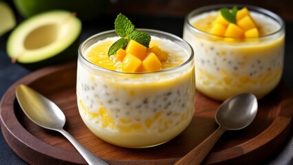 Poster -  Deliciously refreshing mango and coconut dessert