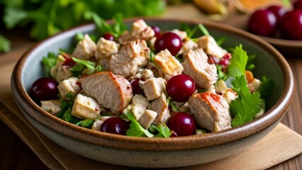 Sticker -  Deliciously fresh chicken salad with cherry tomatoes and greens