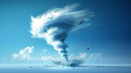 Canvas Print - Isolated realistic air vortex effect. Cloud funnel with white circle smoke disaster. Nature weather whirlpool.