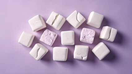 Canvas Print -  Delicate pink and white marshmallows perfect for sweet treats