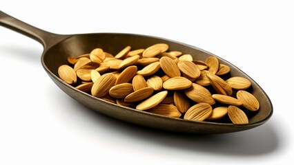 Canvas Print -  Golden almonds in a bowl ready to be savored