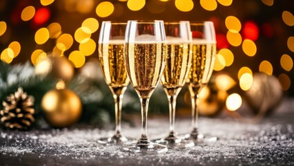 Sticker -  Toast to the Holidays with Sparkling Elegance