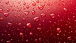 Droplets of rain or dew on a red background. Modern illustration showing condensation of steam, vapor, or fog on wet surfaces.