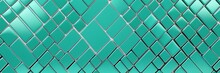 Mint Green Smooth Shiny Metal Theme Striped Diagonal Lines And Blocks Pattern Abstract Background From Generative AI