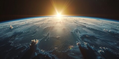 cinematic shot of planet earth globe clouds and space background.