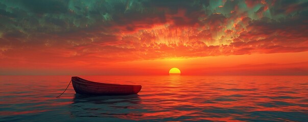 Wall Mural - sunset over the sea