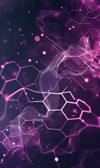 Wall Mural - abstract hexagon pattern purple background, digital cyberspace and technology concept wallpaper, virtual surface backdrop