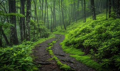 Naklejka na meble Lush trail in the Great Smoky Mountains National Park, North Carolina