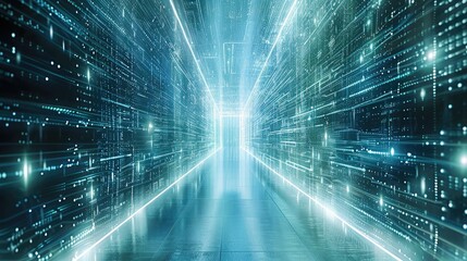 Leinwandbilder - Visualize a concept where digital information is visually escaping from a secure environment to symbolize a data leak. Generative AI.