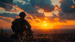 © Zape - A soldier taking a break to enjoy a sunset.