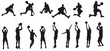 © Pro Silhouettes - Basketball player silhouettes. Set of basketball player silhouettes.