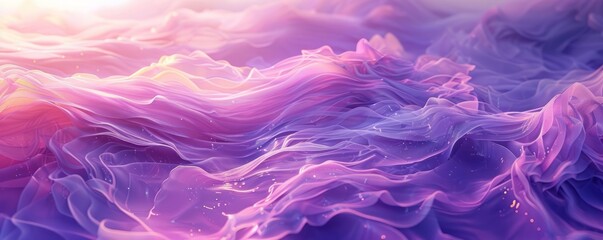 Wall Mural - abstract 3d background with a dreamy purple haze of waves that creates a sense of mystery and intrig