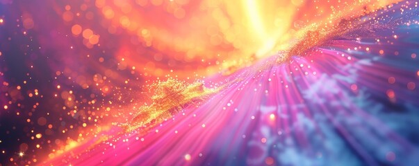 abstract 3d light background reminiscent of a celestial aura with shimmering rays of light emanating