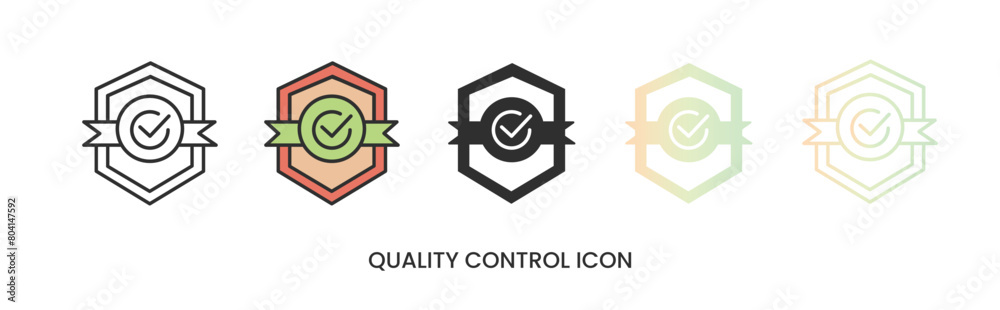 Vector quality icon, quality control icon in solid, gradient and line ...