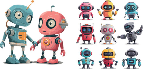 Aufkleber - Robots for girls and boys