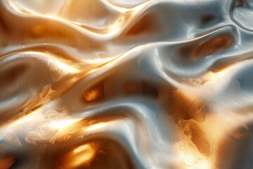 Poster - An elegant display of intertwined golden swirls gives a luxurious feel to this creamy abstract background