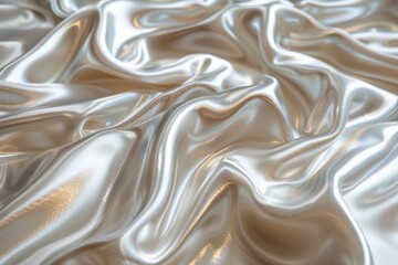 Poster - Gentle waves of creamy ivory silk convey purity and grace in a soft, tactile texture