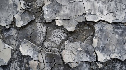 Cracked concrete in shades of gray and charcoal create a rough texture