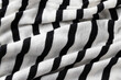 Close up of black and white striped fabric texture , fashion cloth design swatch