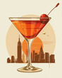 Manhattan Cocktail Exhibition Poster for Modern Bars