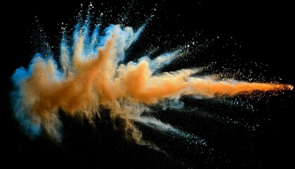 Wall Mural - dynamic set of explosion isolated against a black background, captured