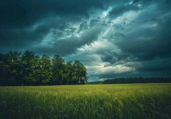 clouds over field