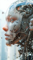 Aufkleber - Artificial intelligence in humanoid head