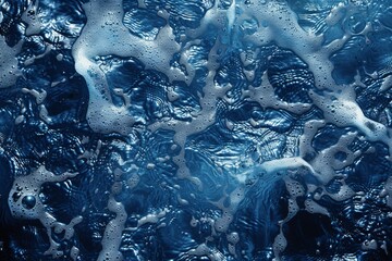 Poster - Detailed close-up of water with intricate patterns and reflective light creating an abstract liquid texture