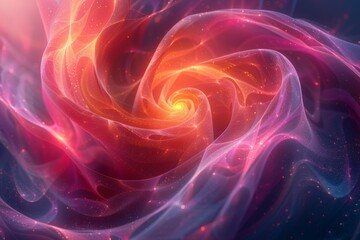 Poster - A captivating and intricate fractal swirl in red, exuding warmth and energy, with subtle luminance adding depth