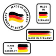 Made in Germany stamp set, isolated on white background, vector illustration.