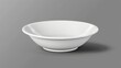 Mockup of porcelain kitchen dishware for restaurant or cafe menu design. Ceramic salad dishware top and side views. Isolated white plate on transparent background.