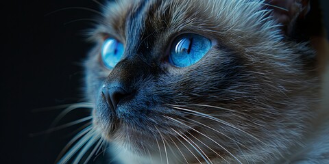 Wall Mural - majestic blue-eyed cat