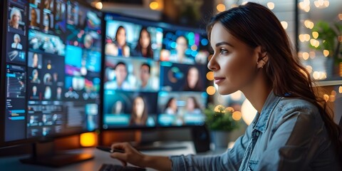 Poster - experienced business executive leveraging digital platforms for efficient remote team management and