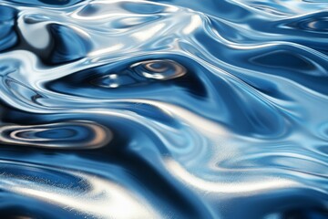 Poster - A dynamic image featuring a vibrant blue and deep navy fluid art pattern with an illusion of movement