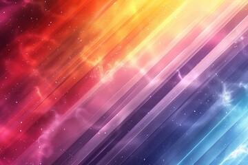 Poster - This image showcases a diagonal gradient with warm and cool tones, mixed with the allure of cosmic dust and twinkles throughout the composition