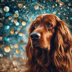 Canvas Print - AI generated illustration of a close-up of a brown dog on dirt