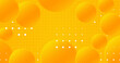 3D balls yellow light orange. Bright checkered background. Notepad page. Abstract creative wallpaper. Liquid bubble technology HUD pattern. Smooth shadow illustration. Text blank space for your design