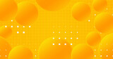 Fototapeta Desenie - 3D balls yellow light orange. Bright checkered background. Notepad page. Abstract creative wallpaper. Liquid bubble technology HUD pattern. Smooth shadow illustration. Text blank space for your design