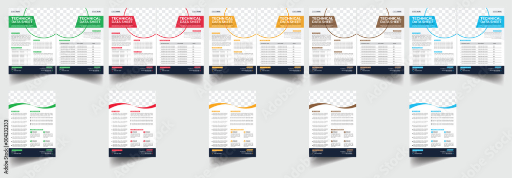 Image vectorielle Stock Technical Data Sheet layout template. Product ...