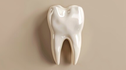 Wall Mural - An isolated white tooth mockup on a white background. Modern realistic illustration of human teeth, mouth design element with a clean glossy surface, orthodontia, dental clinics, and stomatology