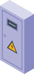 Poster - wall electric breaker box icon isometric vector. wire industrial. plug equipment
