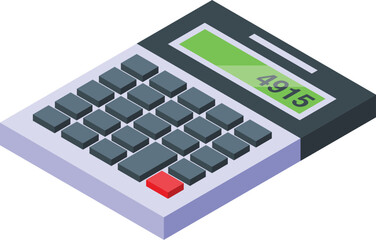 Poster - Finance calculator icon isometric vector. Display object. Economy element