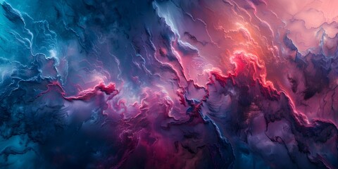 Poster - Mesmerizing Digital Abstract Art with Vibrant Fluid Textures and Surreal Cosmic Patterns