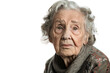 © yasmin - Aging Woman with Distant Expression On Transparent Background.