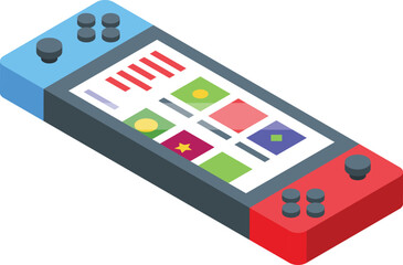 Poster - Gaming portable device icon isometric vector. Game gadget. Device console