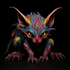 Naklejka na meble Illustration of the Chupacabra on a Black Background