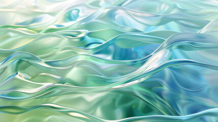 abstract digital background featuring a holographic wave pattern with a glass morphism effect, creat