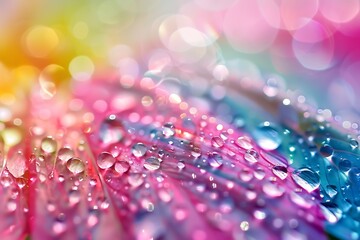 Abstract nature background, colorful water drops macro. .