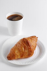 Wall Mural - Croissant and coffee